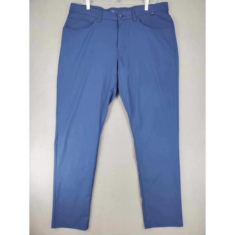 TravisMathew Golf Pants Men 36 Blue Stretch Performance 1MX556 Lightweight 5-Pkt